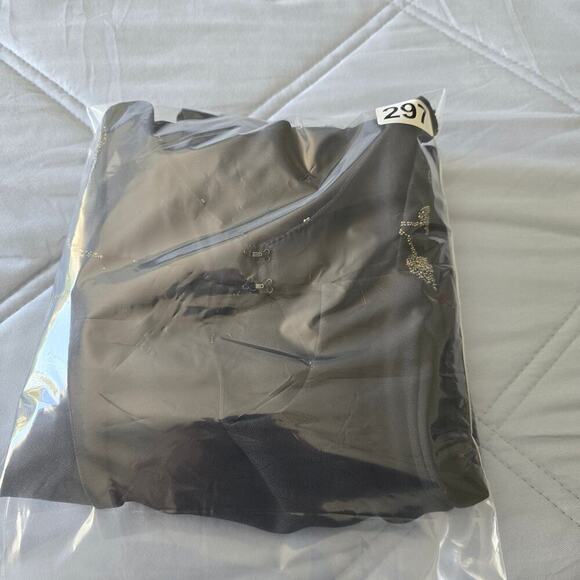 VTG Women's Plus Sz 14 Midi Formal Dress Beaded Slit Wimsigoth Elegance Holiday - Picture 16 of 16